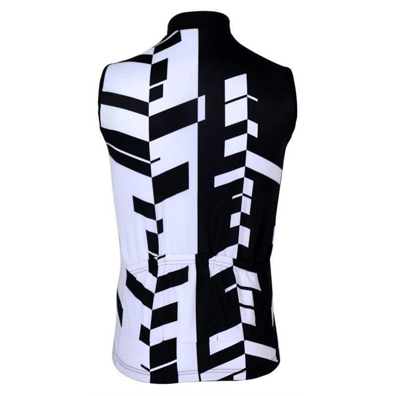 top-cycling-wear Men's Sleeveless Black White Cycling Jersey