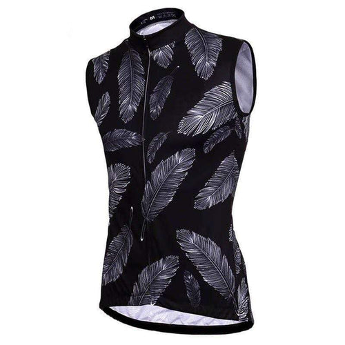 top-cycling-wear Men's Sleeveless Feathers Cycling Jersey