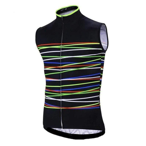 top-cycling-wear Men's Sleeveless Lines Cycling Jersey