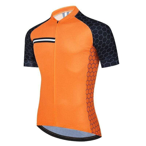 top-cycling-wear Short Sleeve Jersey Men's Orange Pro Cycling Jersey