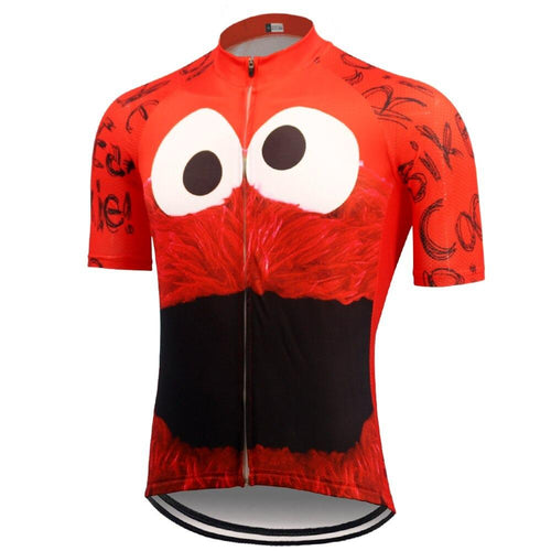 top-cycling-wear Short Sleeve Jersey Men's Red Cookie Monster Cycling Jersey